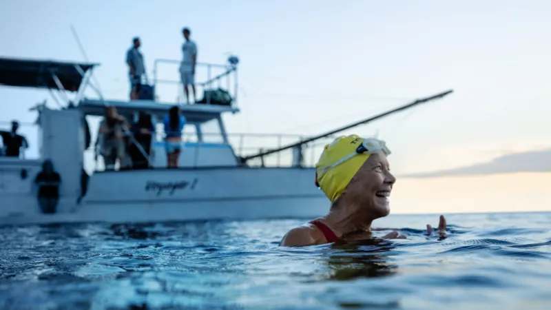 Annette Bening as Diana Nyad in ‘NYAD’ (Liz Parkinson/Netflix)