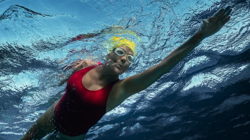 Annette Bening as Diana Nyad in ‘NYAD’ (Liz Parkinson/Netflix)