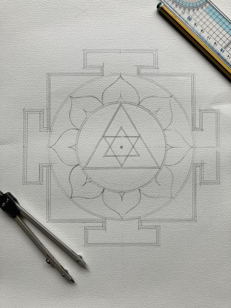 象神壇城 線稿 Genesha yantra script